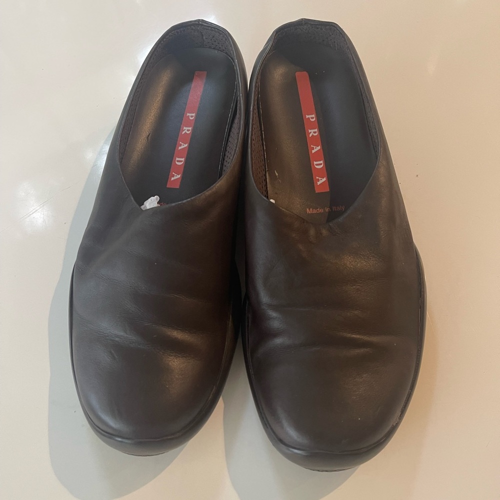 Brown Prada Mules